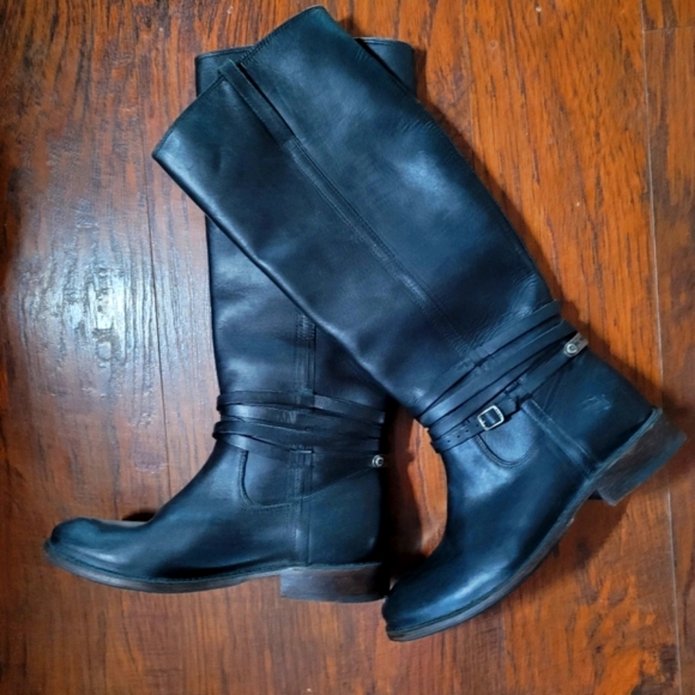 Frye Shirley OTK Leather Boots 7M Brown Riding Western Classic Tall Knee High - Picture 6 of 9